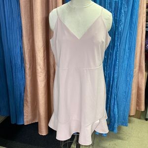 Express pale pink crepe like spaghetti strap dress